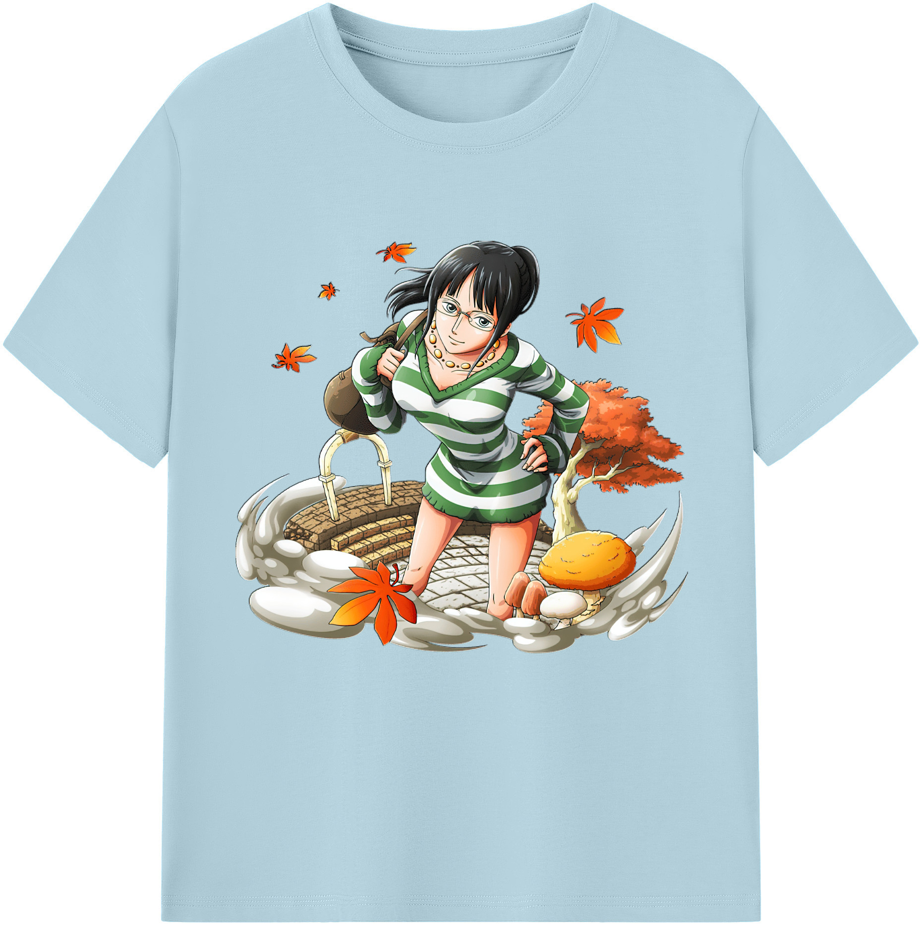 ワンピース ニコ・ロビン ONE PIECE Nico Robin 綿100％半袖Tシャツ（フロントプリント）